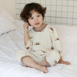 Ensembles de vêtements pyjamas d'été bébés filles dessin animé vêtements de nuit enfant en bas âge garçons costume deux pièces décontracté lâche mignon mince doux maison vêtements