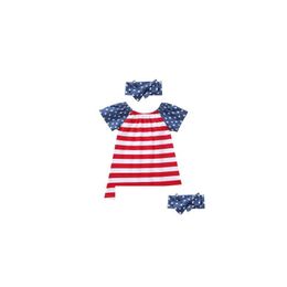 Ensembles de vêtements Style d'été Robe de jour de l'indépendance Baby Girls Foulard avec doux de haute qualité Enfants Drop Livraison Maternité DHSB3