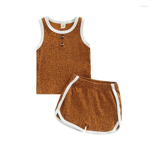 Ensembles de vêtements d'été pour bébés garçons et filles, ensemble de vêtements à ourlet frangé, T-Shirt, débardeur et short, tenues courtes mignonnes