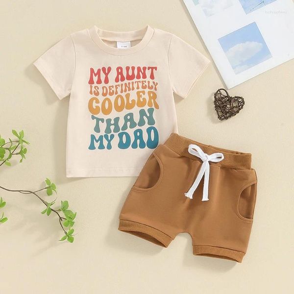 Vêtements Ensembles d'été pour tout-petit enfants Bébé garçons vêtements lettre imprime