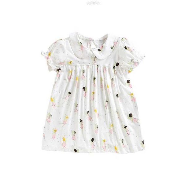 Conjuntos de ropa Dulce Boutique Venta al por mayor Princesa blanca Volantes Estampado de verano Niñas para niños Vestir Vestidos para niños para fiesta