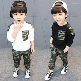 Ensembles de vêtements Adolescent Enfants Vêtements Bébé Garçons Costume Lettre Survêtement Camouflage Tops Pantalon 2 PCS Enfants Garçon Tenues D'hiver Ensemble Roupa Infantil