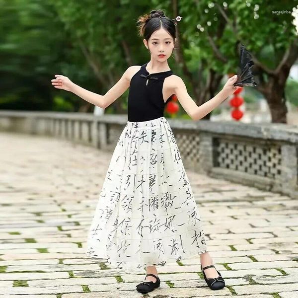 Ensembles de vêtements pour adolescents jupe de style chinois d'été