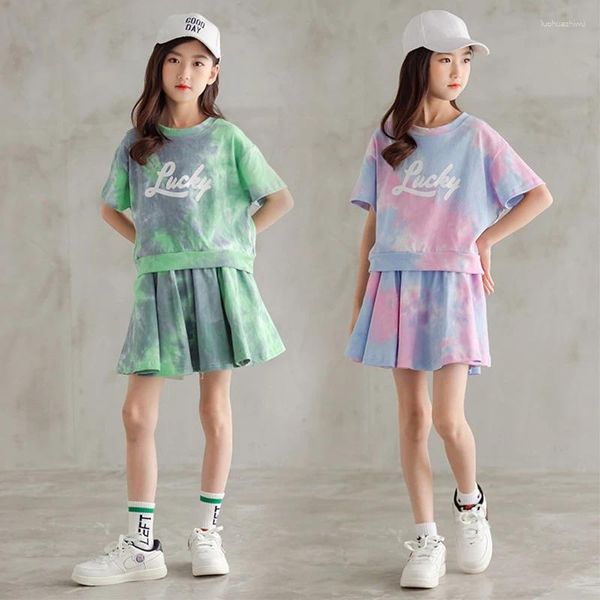 Vêtements Ensemble des adolescentes Top de mode d'été et jupes Little Princess Suit 3 4 5 6 7 8 9 10 11 12 ans Vêtements pour enfants