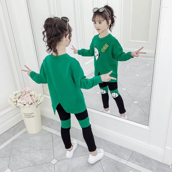 Ensembles de vêtements Adolescent Fille Vêtements Ensemble Hiver Automne Bébé Enfants Survêtement Lâche T-shirts Leggings Pantalon Hip Hop 4 5 6 7 8 9 10 11 12 Ans