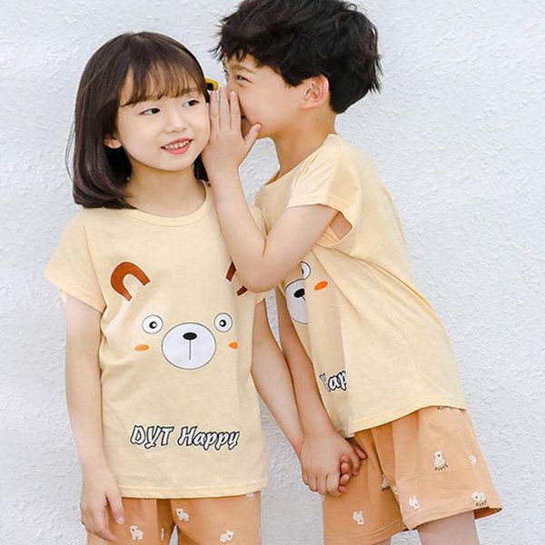 Conjuntos de ropa para niños pequeños, ropa para bebés, conjunto de verano para niños, camiseta con estampado de oso de coche de manga corta, pantalones cortos, traje suave para niños