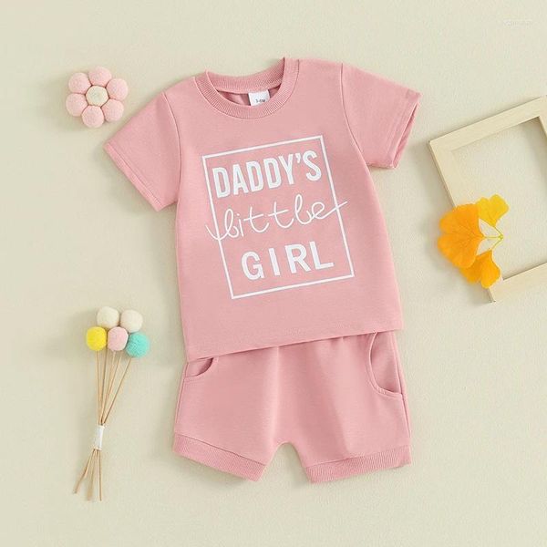 Sets de ropa para niños pequeños ropa de niña trajes de verano de papá