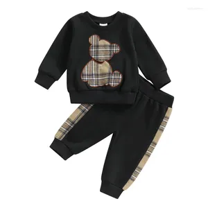 Kledingsets Peuter Baby Jongen Meisje Herfstoutfit Lange mouw Teddybeer Sweatshirt Joggerbroek 2-delige Lentekledingset