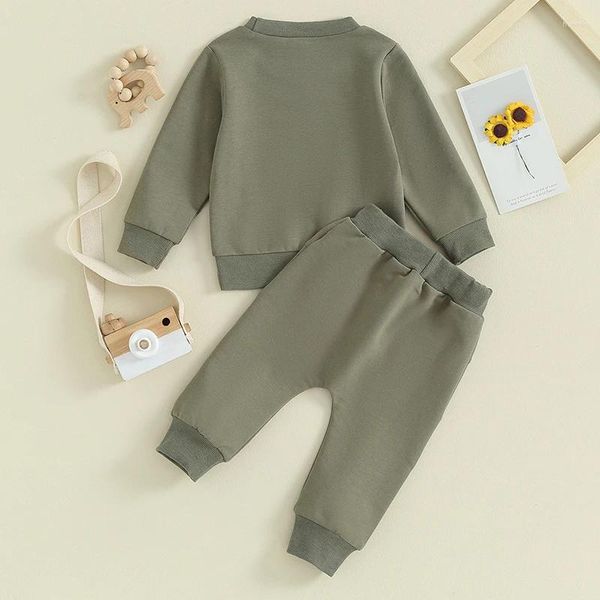 Conjuntos de ropa para niños pequeños, trajes para bebés, ropa para bebés nacidos, otoño e invierno, sudadera con letras, Tops, pantalones de chándal de cintura elástica