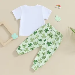 Ensembles de vêtements Toddler Baby Boy St Patrick S Day Tenue Mama Lucky Charm T-shirt à manches courtes Top Pantalon Long Pantal