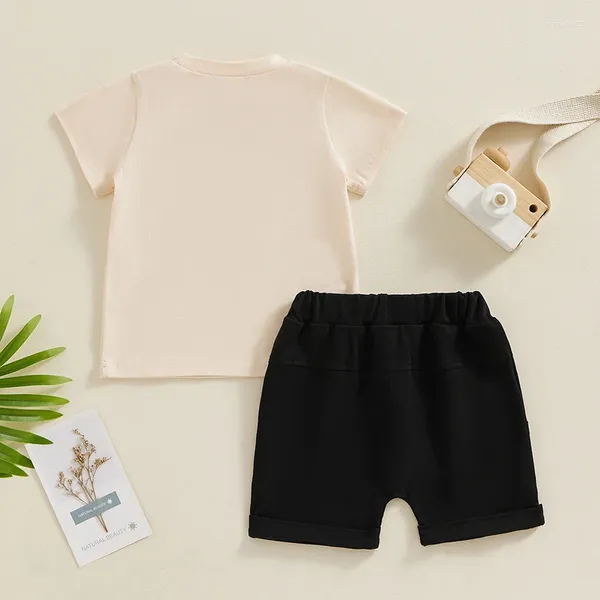 Ensembles de vêtements pour bébés garçons, vêtements d'été, Big Brother en Construction, hauts à manches courtes, Shorts, tenues mignonnes pour nourrissons nés