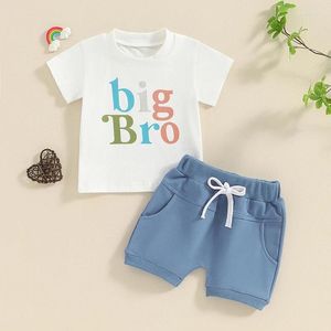 Ensembles de vêtements Enfant Bébé Garçon Tenue d'été Big Brother Consin Assorti T-shirt à manches courtes Top Taille élastique Shorts Ensemble de vêtements