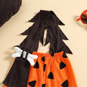 Conjuntos de ropa para niños pequeños, bebés, niñas, disfraces de Halloween, disfraz de cavernícola lindo, pantalones cortos sin mangas para niños