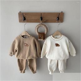 Ensembles de vêtements Enfant en bas âge bébé pour bébés garçons vêtements ensemble ballon sweat-shirt pantalon 2 pièces tenue enfants costume 2022 printemps livraison directe Dhzzp