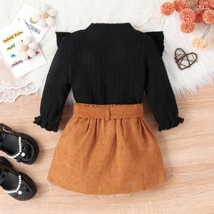 Ensembles de vêtements pour tout-petit bébé fille 2pcs vêtements de printemps à manches longues en t-shirt