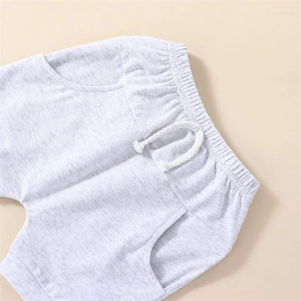 Ensembles de vêtements en bas âge pour bébé bébé fille 4 juillet tenues T-shirt sans manches à manches courtes