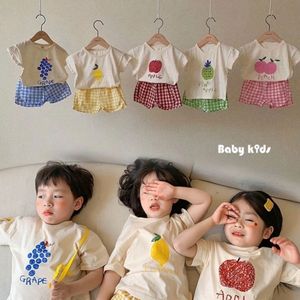 Kledingsets Peuter Baby Girl Clothing Sets T -shirts broek pak kinderen korte mouw voor zomer outfits baby kinderen kostuum meisjes 06 pyjama's 230520
