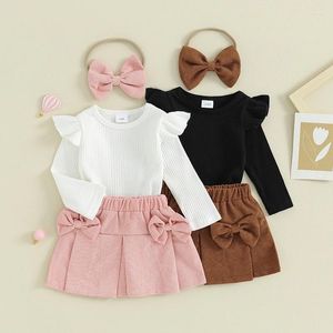 Juegos de ropa para niños pequeños Otoño Otoño Invierno Camisa de manga larga Camiseta de punto de punto