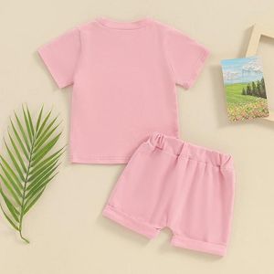 Ensembles de vêtements pour bébés filles, vêtements d'été, lettre de papa, t-shirt à manches courtes, hauts, Shorts roulés, ensemble de tenues