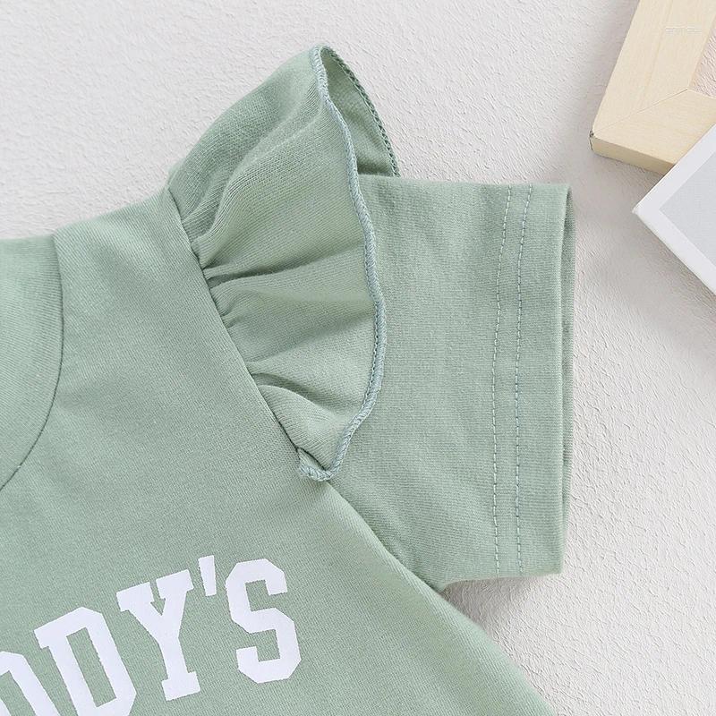 Clothing Sets Toddler Baby Girl Summer Clothes Daddys Short Sleeve T Shirt Elastic Waist Shorts Cute Infant Born Outfits