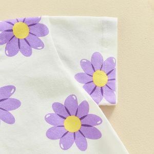 Ensembles de vêtements pour bébés filles, ensemble de Shorts d'été, chemise à imprimé floral, hauts à manches courtes, tenues florales, vêtements de plage pour nourrissons