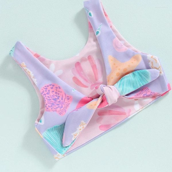 Ensembles de vêtements Enfant bébé fille maillot de bain deux pièces maillot de bain imprimé floral bikini ensemble maillots de bain été plage tenue