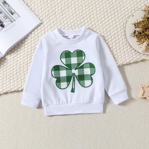 Ensembles de vêtements pour bébés filles et garçons, tenues de jour de St Patrick, porte-bonheur, sweat-shirt, haut, pantalon Shamrock vert, ensemble mignon irlandais