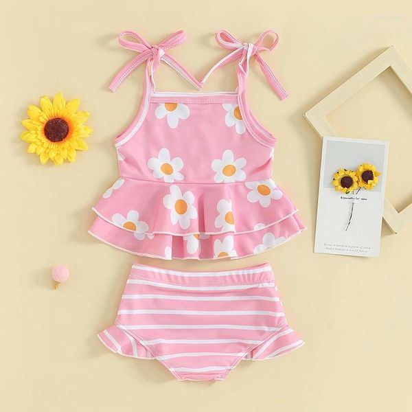 Conjuntos de ropa para niños pequeños, traje de baño para niñas, traje de baño infantil, Bikini sin mangas, traje de baño hueco, ropa de playa de verano