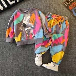 Kledingsets Toddler Baby Tie Dye Outfits Girls Boys SweatshirtDrawstring Pant 3D Print Children Jogger Set Kids Tracksuit 111 jaar 230822