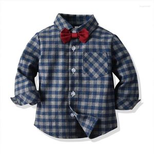 Kledingsets Toddler Boy Gentleman Pakken Kid Formele Outfit Lange mouw Rapel Button Up Plaid Shirt Suspender Pants