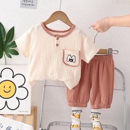 Ensembles de vêtements Toddler Boy Turnits Summer Baby Boys Vêtements Béniers 3 ans T-shirts à manches courtes en coton
