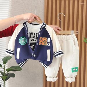 Ensembles de vêtements Toddler Boys Tenits 2024 Spring Baby Boy Clothes 9 à 12 mois Jacques de baseball T-shirts Pantal