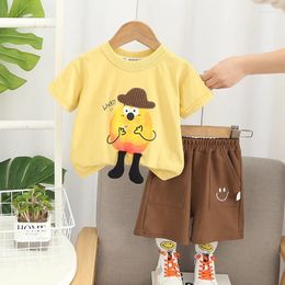 Kledingsets Toddler Boys Summer Outfits For Kids Fashion Cartoon O-Neck pullover T-shirts T-shirts Tops en shorts Childrens Sports