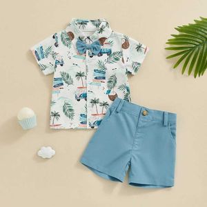 Kledingsets Peuter Kleding Babyjongen shorts Sets Haiian Outfit Infant Boy Short Sleeve Shirt Top Shorts Pak Summer Childrens Clothing