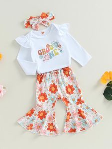 Ensembles de vêtements Toddler Girl S Tiétinement d'anniversaire avec un pantalon de bottère de cloche à manches longues - Perfect pour l'automne et l'hiver