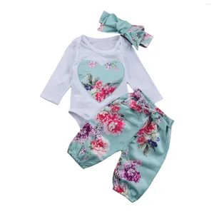 Ensembles de vêtements Toddler Girl's Long Man à manches longues Print Bompers Top Pant comprend le bandeau pour 0 à une couverture de bébé en réception personnalisée