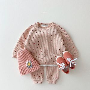 Juegos de ropa para niños para niños para niños de algodón de algodón MUCHAS frutas sudaderas estampadas para pantalones casuales 2 PCS Traje para niños