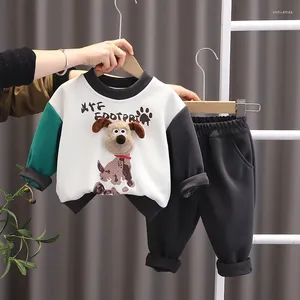 Ensembles de vêtements Toddler Spring Tentifit 2024 Designer Baby Boy Clothes 1 à 2 ans Cartoon Dog Pullover T-shirts à manches longues Pantalons pour enfants