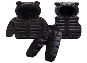 Ensembles de vêtements Enfant Hiver Bébé Filles Garçons Chaud Faux Down Veste Vêtements Enfants Enfants Snowsuit Manteaux Gilet Pantalon Salopette7641721