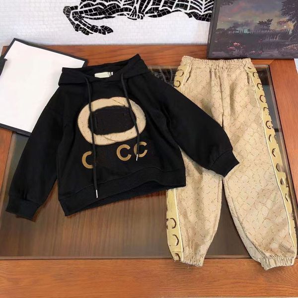 Juegos de ropa Top Tier Calidad Doble Niños Baby vende NUEVO Autumn Boy Sweater Chaqueta Cachón Sports Traje con capucha 3T-9T tamaños