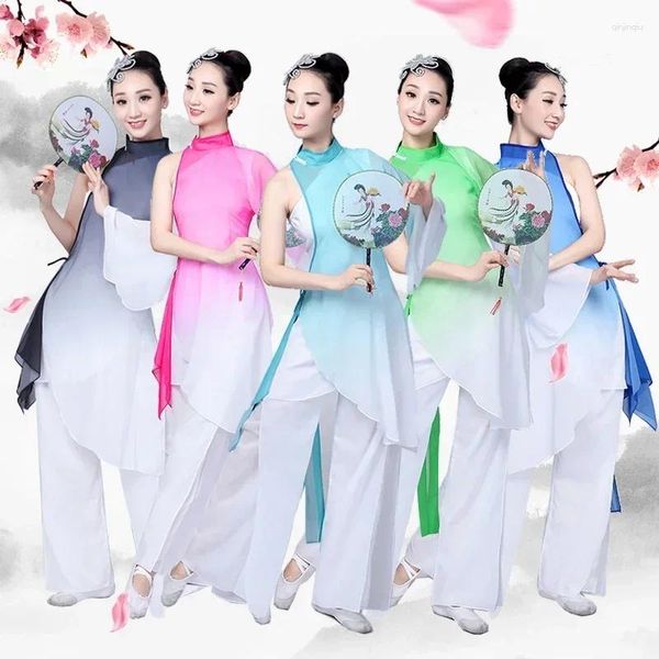 Ensembles de vêtements Costume de danse folklorique chinoise traditionnelle pour femme costumes enfants yangko filles enfants habiller les femmes yangge