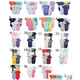 Kleding sets uniesx pasgeboren baby rompers 5 stcs lot baby jumpsuits katoen kinderen roupa de bebe meisjes jongens kleding zz drop levering otvz9