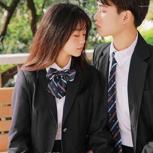 Ensembles de vêtements Uniforme Blazer Veste d'école Étudiant à manches longues JK Costume Top Japonais Femmes Hommes Preppy Casual Noir Vêtements d'extérieur