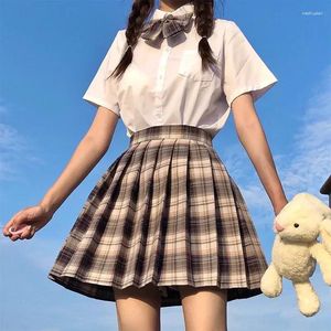 Kleding sets uniform geplooide uniformen taille plaid zeeman hoge mini sexy a-line pak meisje Japanse school