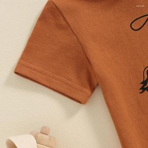 Kledingsets Westerse babyjongenskleding Mama S Little Cowboy T-shirt Tops Koeprint Shorts Set Peuter zomeroutfits