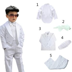 Ensembles de vêtements whiteblack garçons costumes garçons smoking garçon blazers messieurs pour les mariages veste pantalon cravate ceinture chemise 231213