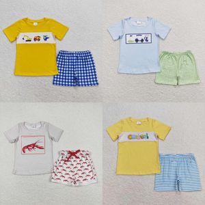 Ensembles de vêtements en gros bébé garçon Set Set Toddler à manches courtes T-shirts Coton Tee Kids Shorts Tenue
