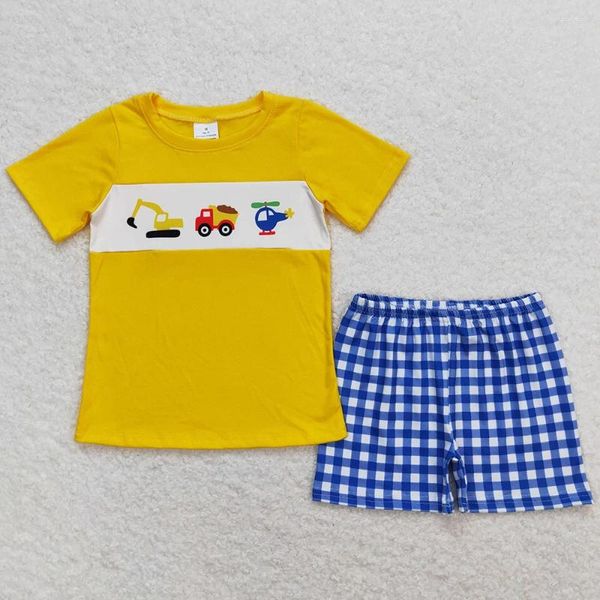 Ensembles de vêtements en gros de Baby Boys Constructions T-shirt à manches courtes Top Shorts Summer Kids Designer Fashion Tenues