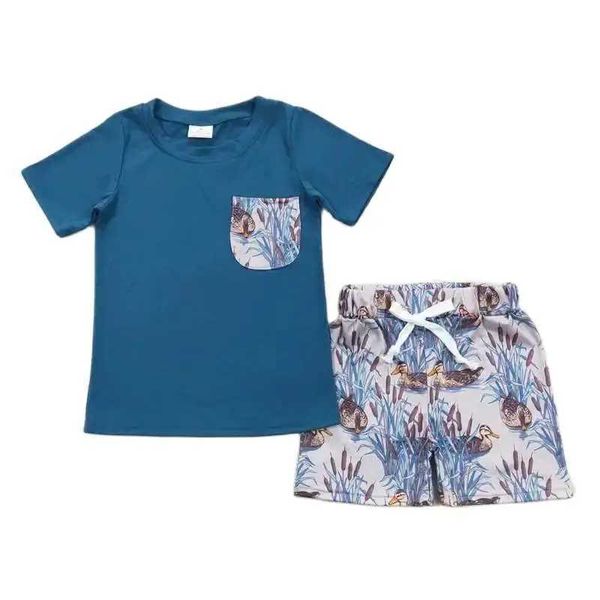 Ensembles de vêtements en gros bébé garçons boutique d'été Vêtements enfants à manches courtes coton t-shirt Childrens Duck Shorts D240514