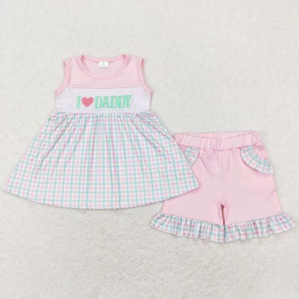 Vêtements de vêtements en gros de bébé filles vêtements j'aime